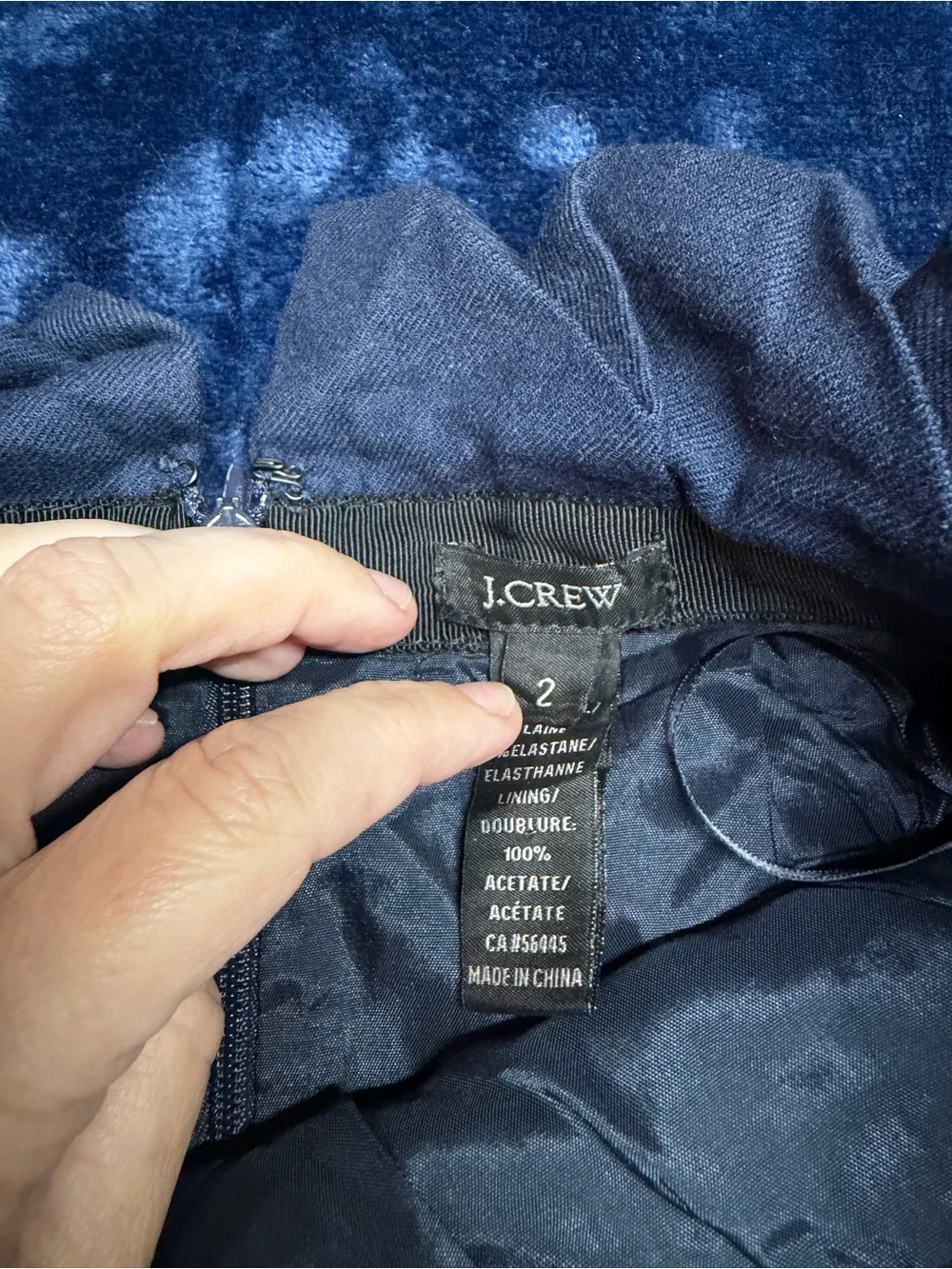 J. Crew navy blue A-Line Skirt with Paperbag Waist wool